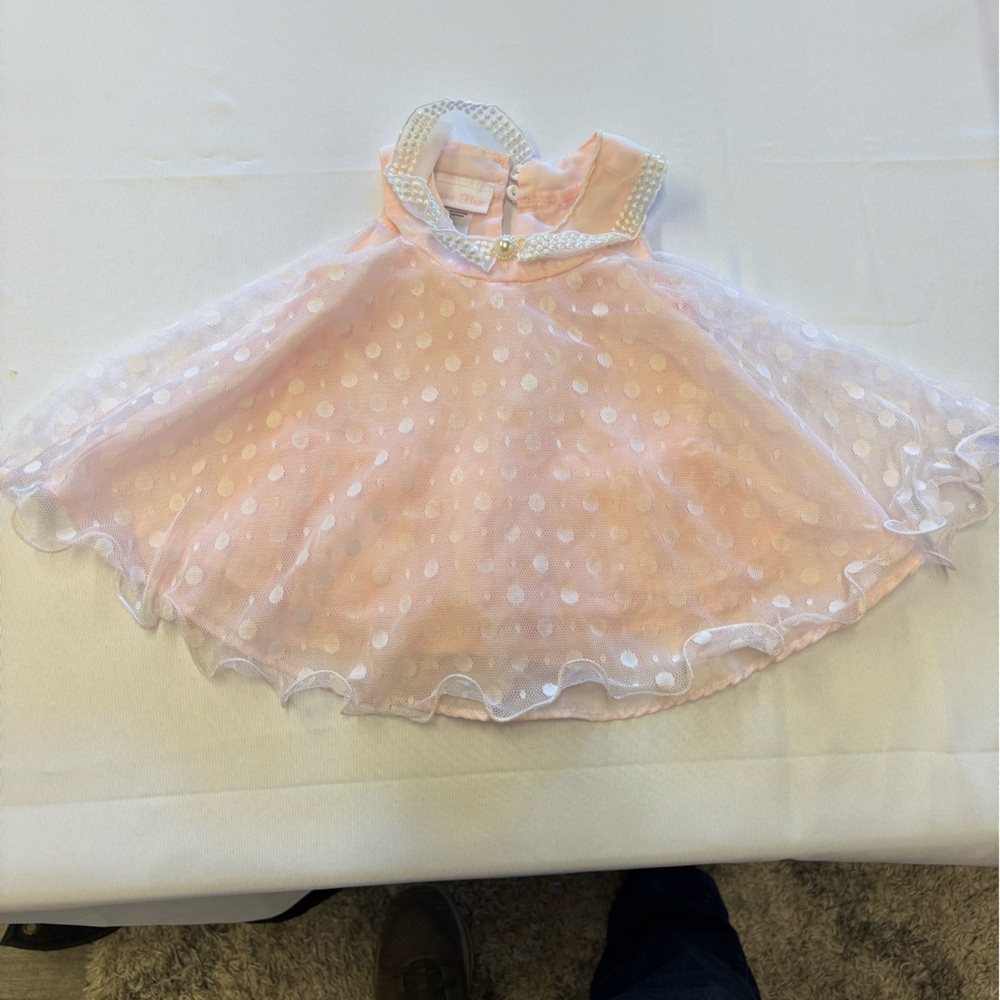 Bonnie Baby Pink and White Polka Dot Bib